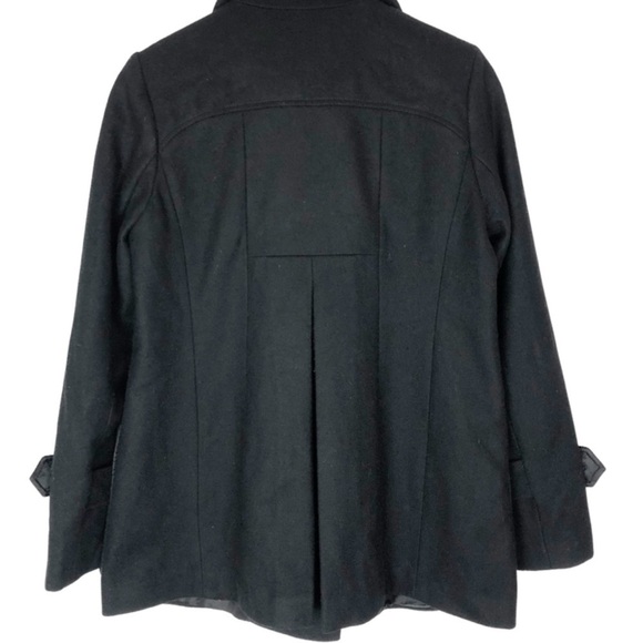 Express Women’s Black Rectangular Wool Blend Winter Cold Weather Preppy Pea Coat - Picture 8 of 16